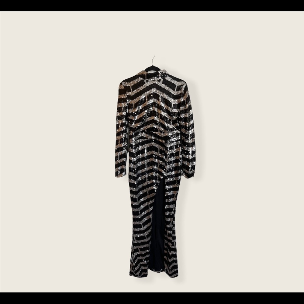 SHEIN Chevron pattern sequin dress